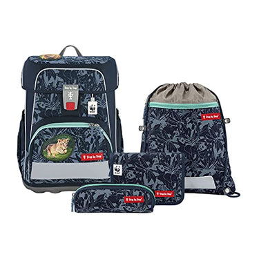 Step by Step Schulranzen-Set Cloud WWF „Little Lion“, 5-teilig, blau-türkis, ergonomisch mit Reflektoren, höhenverstellbar mit Hüft- und Brustgurt, ab der 1. Klasse, 19 Liter, Einheitsgröße im Sale